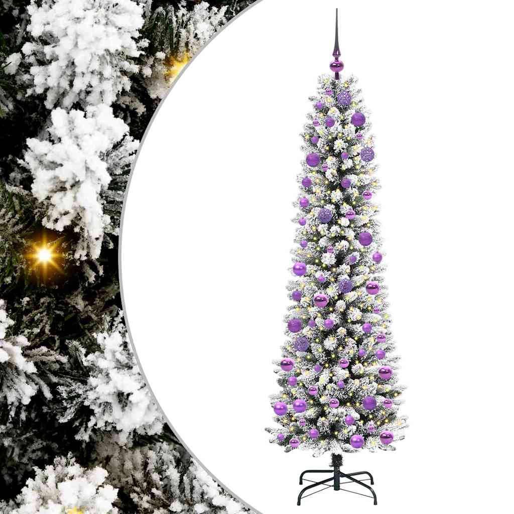 Artificial Christmas Tree with 300 LEDs Green and white 180 cm
