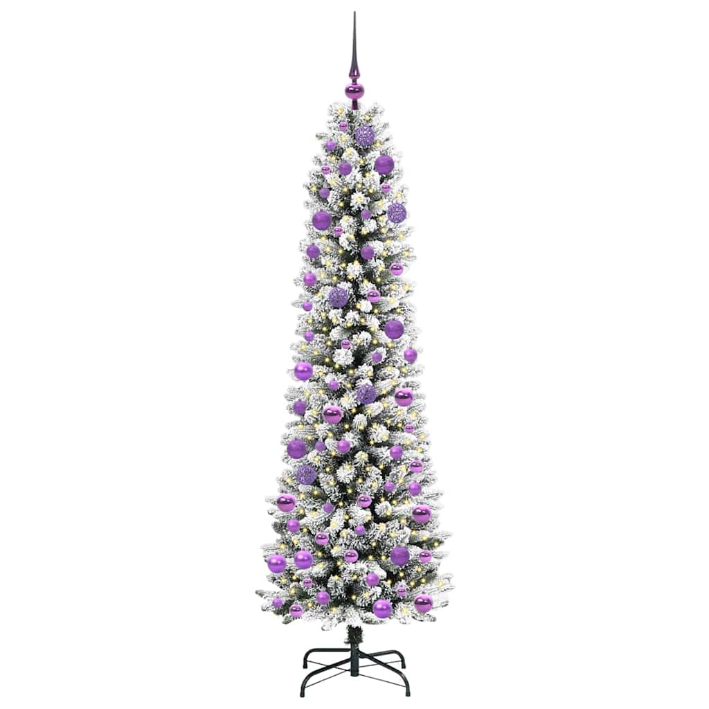 Artificial Christmas Tree with 300 LEDs Green and white 180 cm