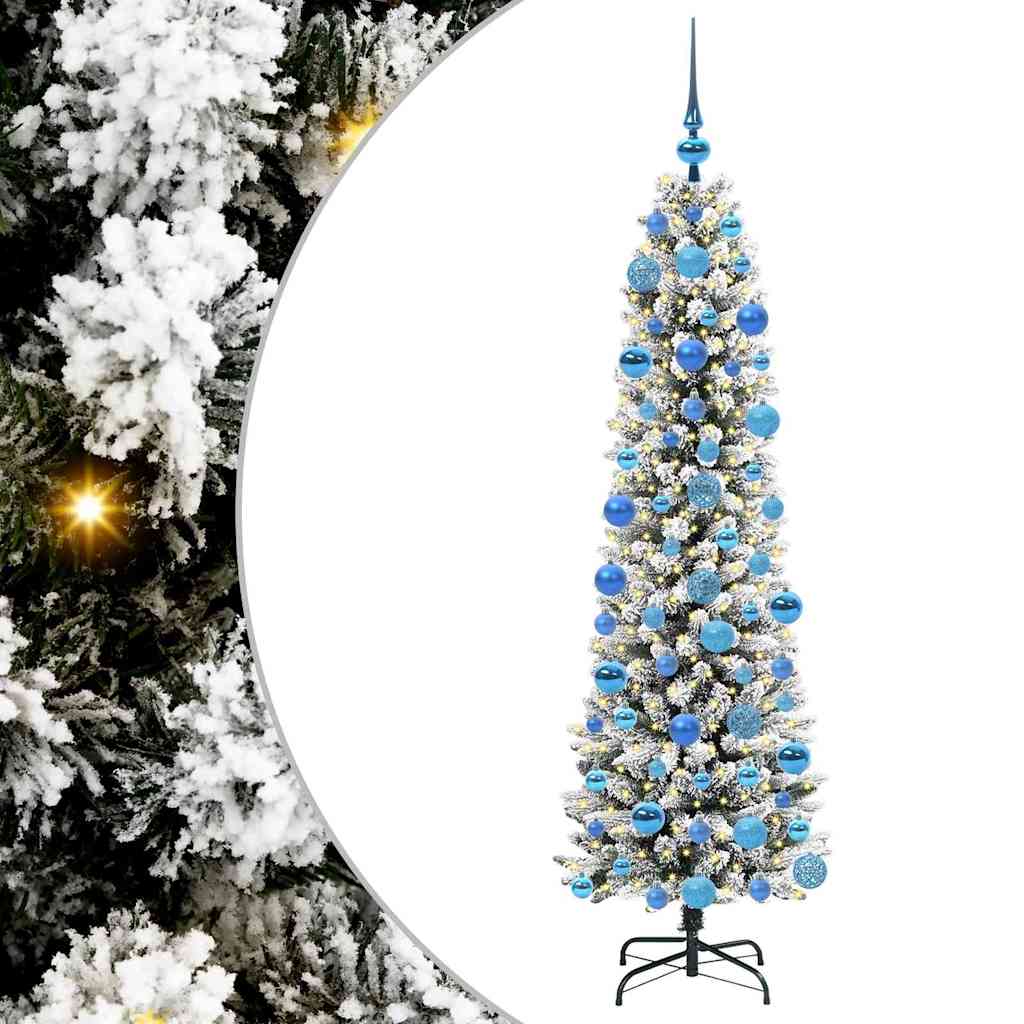 Artificial Christmas Tree with 300 LEDs Green and white 180 cm