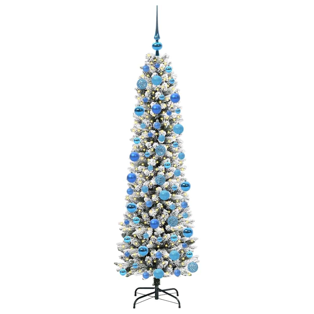 Artificial Christmas Tree with 300 LEDs Green and white 180 cm