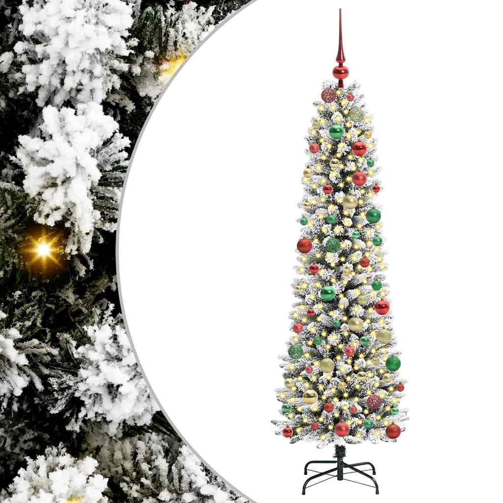 Artificial Christmas Tree with 300 LEDs Green and white 180 cm
