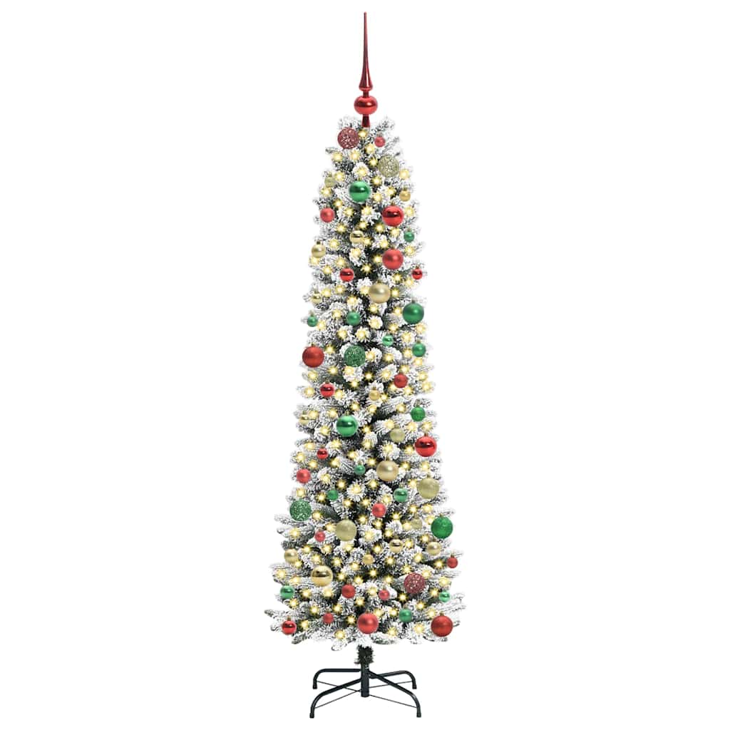 Artificial Christmas Tree with 300 LEDs Green and white 180 cm