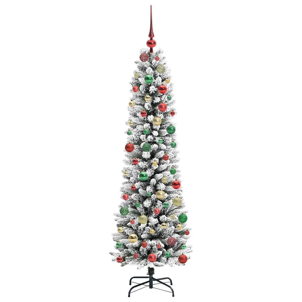 Artificial Christmas Tree with 300 LEDs Green and white 180 cm
