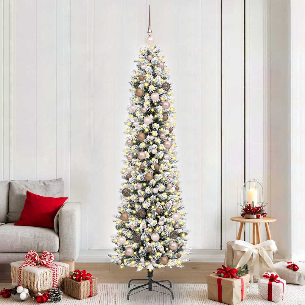 Artificial Christmas Tree with 300 LEDs with Stand White 210 cm