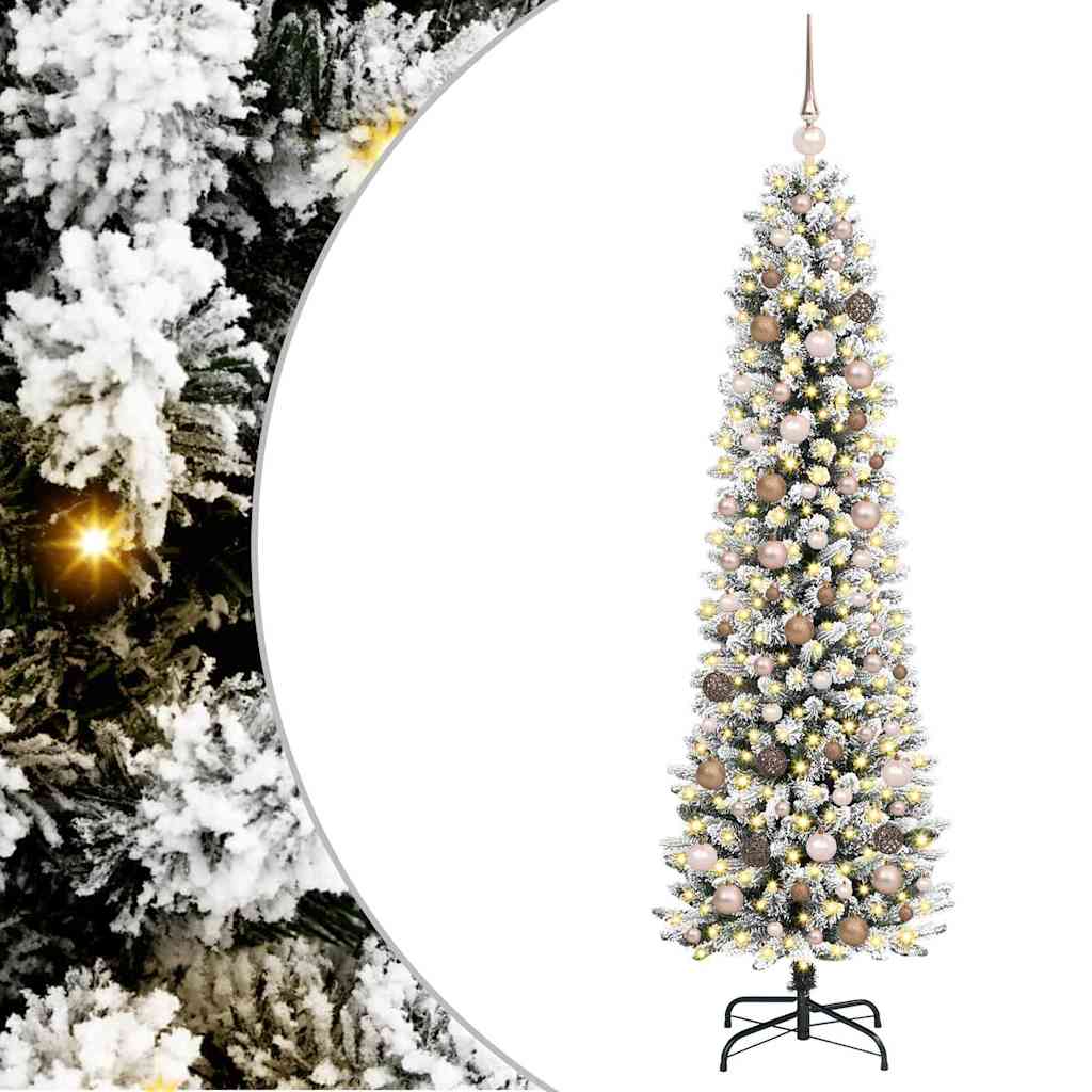 Artificial Christmas Tree with 300 LEDs with Stand White 210 cm