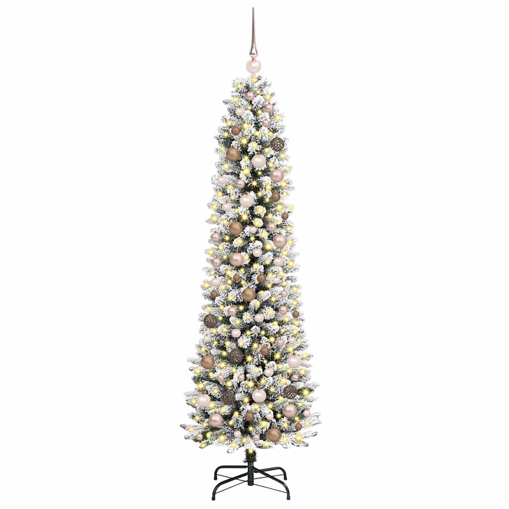 Artificial Christmas Tree with 300 LEDs with Stand White 210 cm
