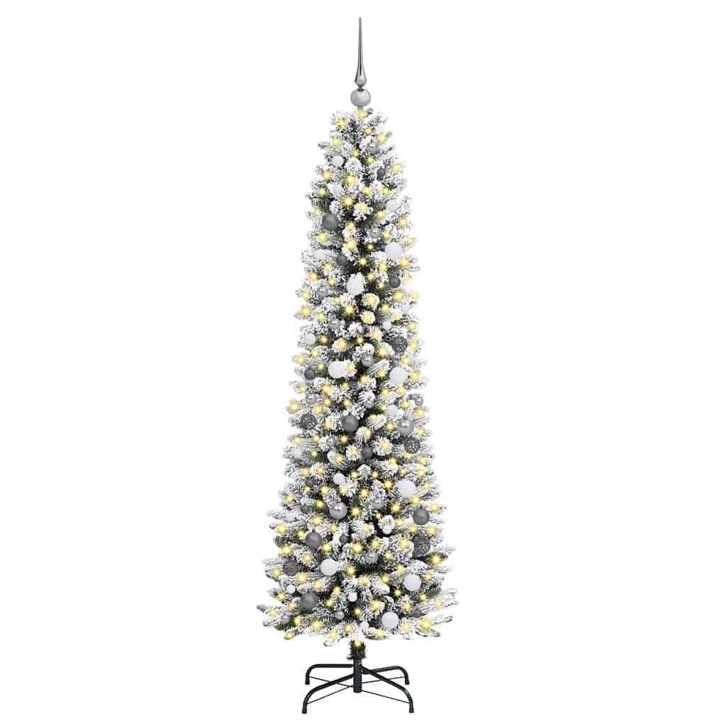 Artificial Christmas Tree with 300 LEDs with Stand White 210 cm