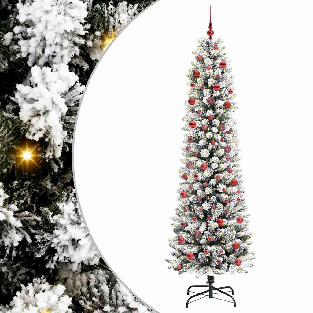 Artificial Christmas Tree with 300 LEDs Green and white 210 cm