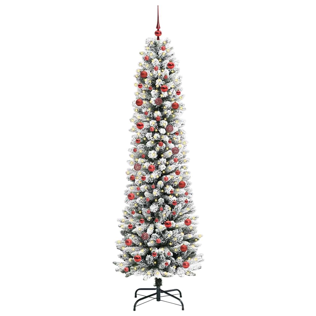 Artificial Christmas Tree with 300 LEDs Green and white 210 cm
