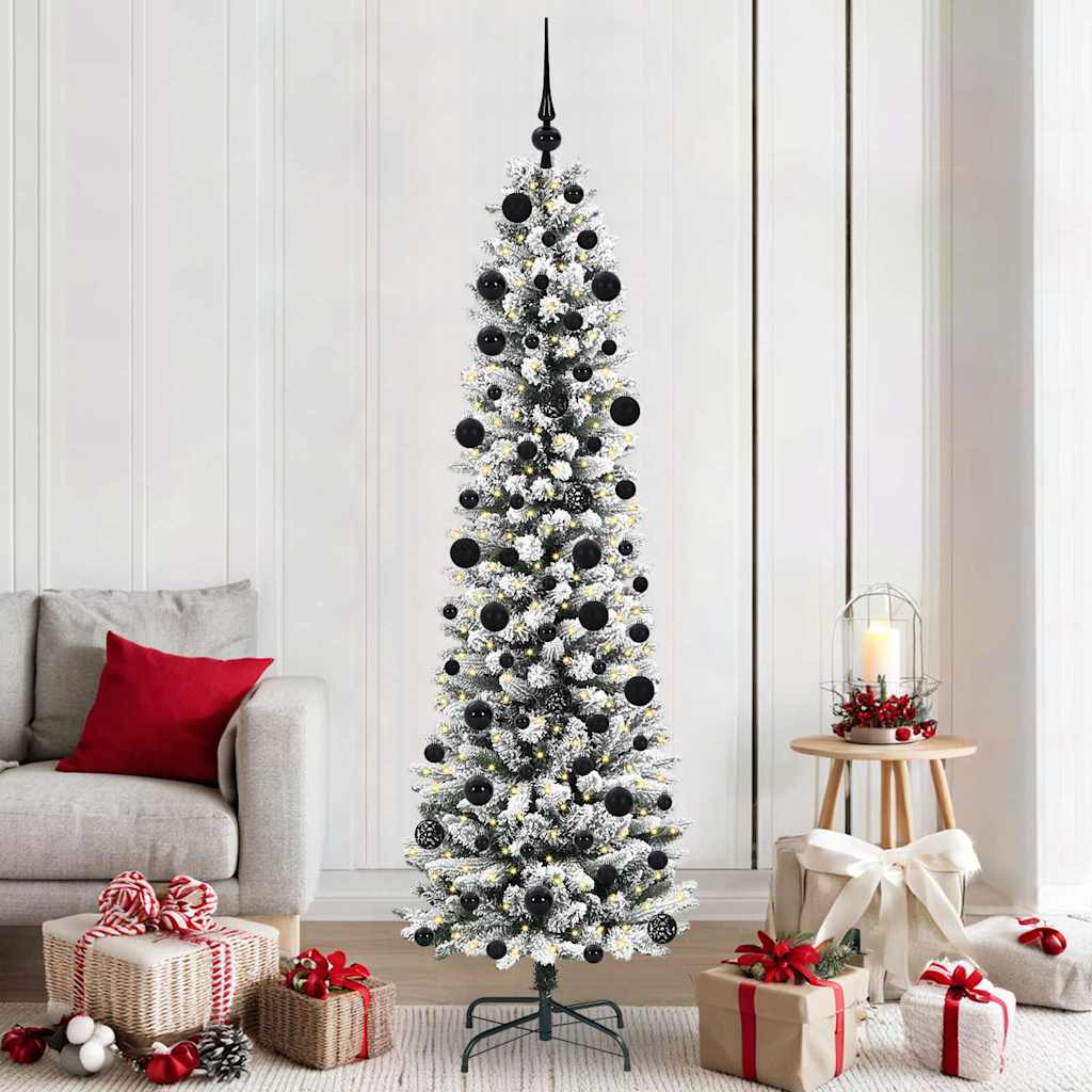 Artificial Christmas Tree with 300 LEDs Green and white 210 cm