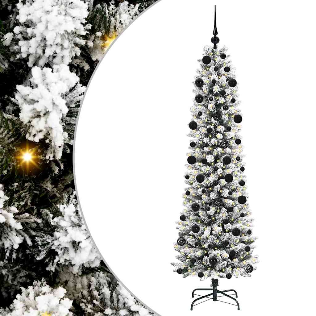 Artificial Christmas Tree with 300 LEDs Green and white 210 cm