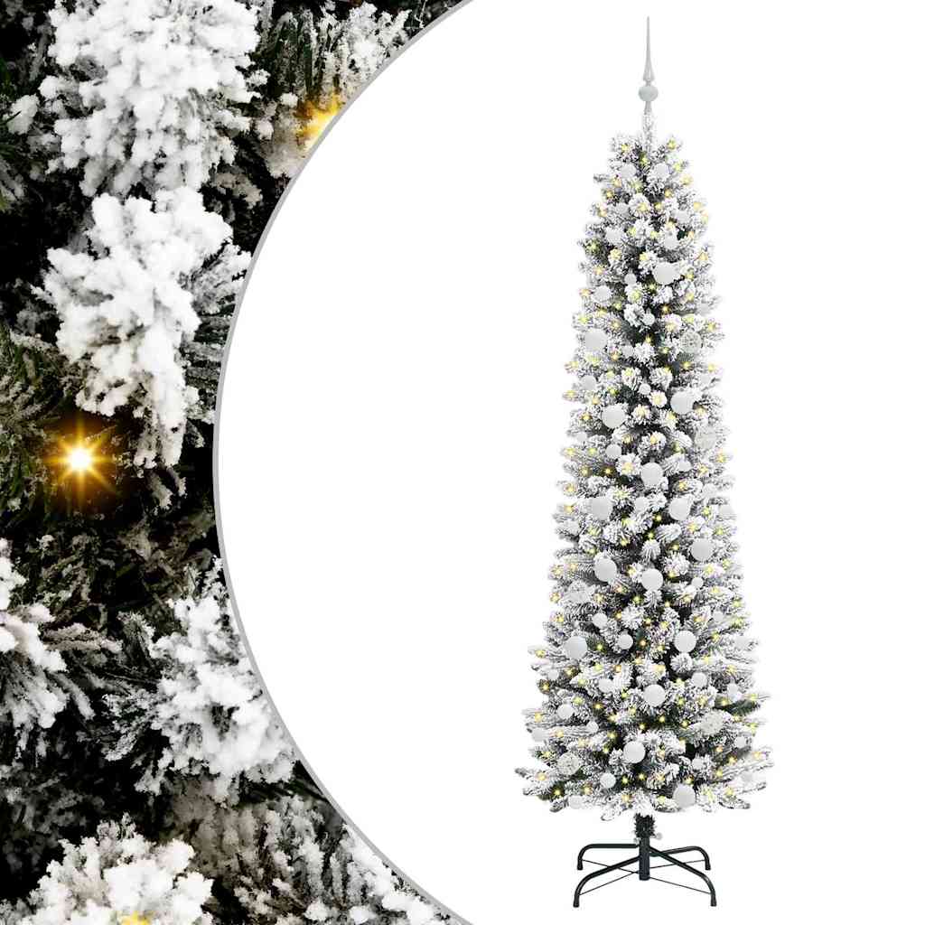 Artificial Christmas Tree with 300 LEDs Green and white 210 cm