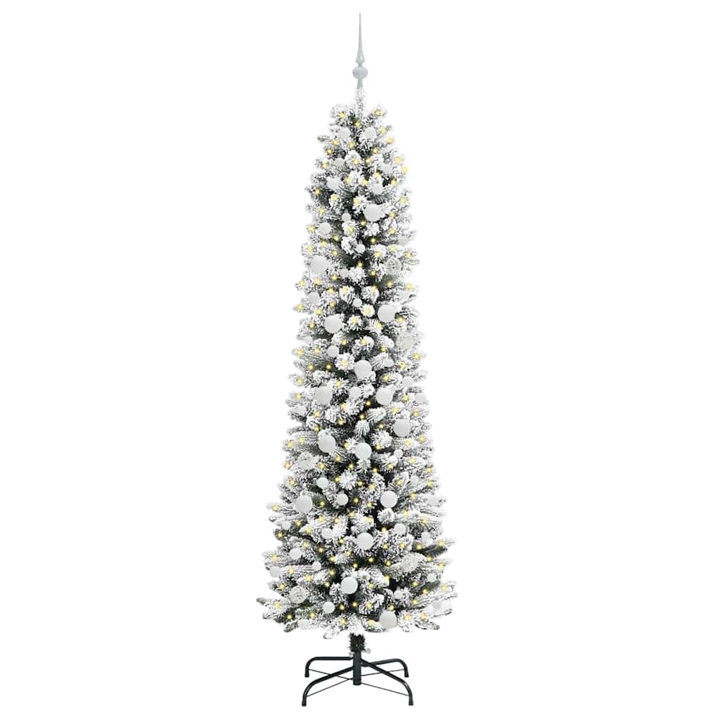 Artificial Christmas Tree with 300 LEDs Green and white 210 cm
