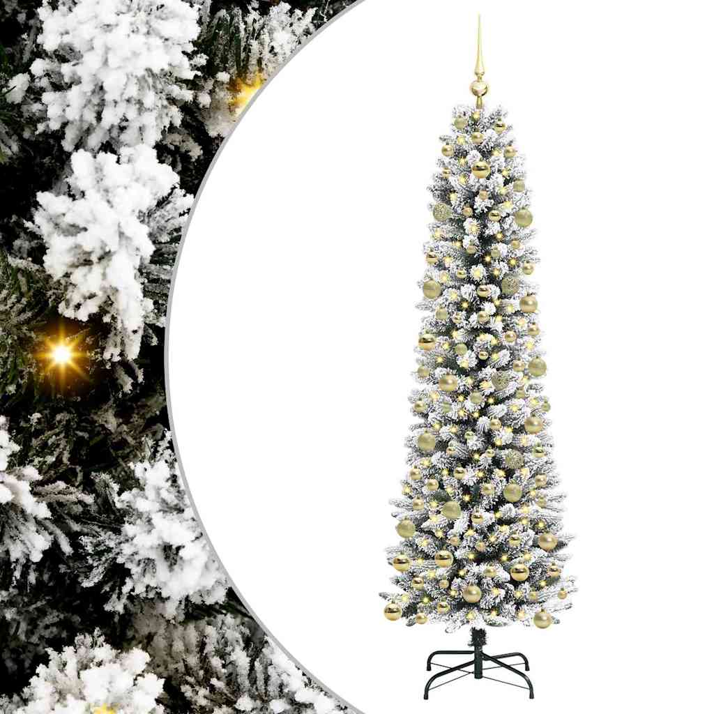 Artificial Christmas Tree with 300 LEDs Green and white 210 cm