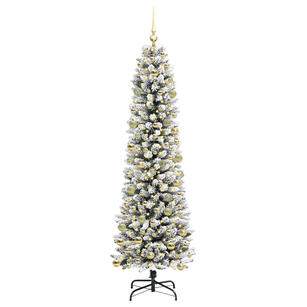 Artificial Christmas Tree with 300 LEDs Green and white 210 cm