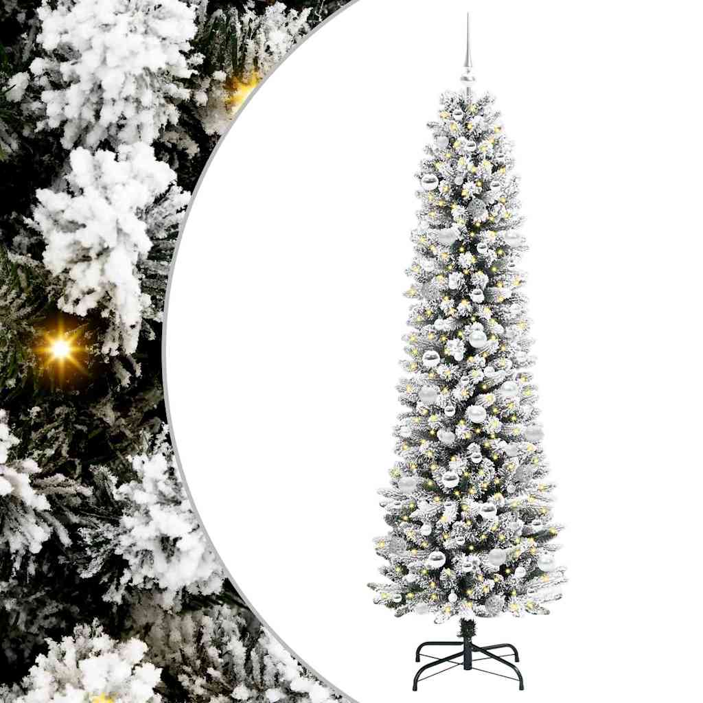 Artificial Christmas Tree with 300 LEDs Green and white 210 cm