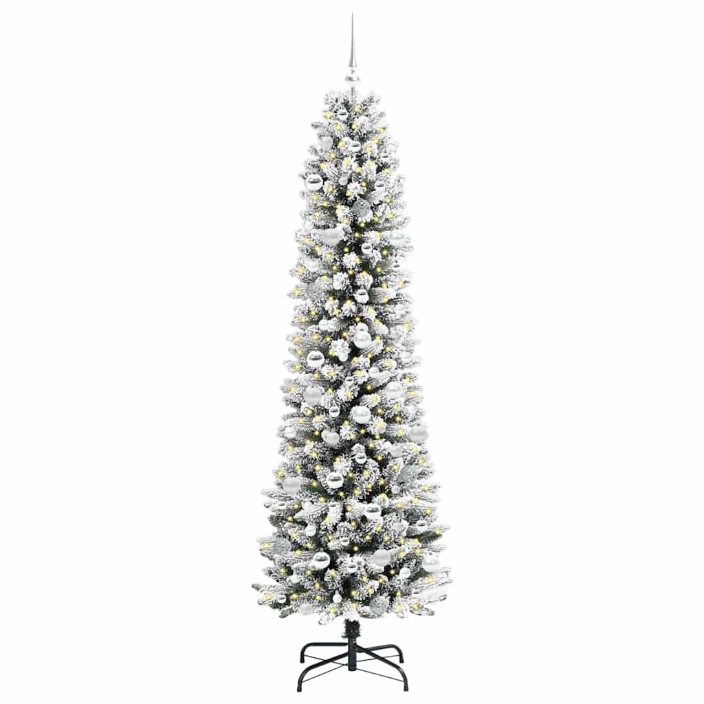 Artificial Christmas Tree with 300 LEDs Green and white 210 cm