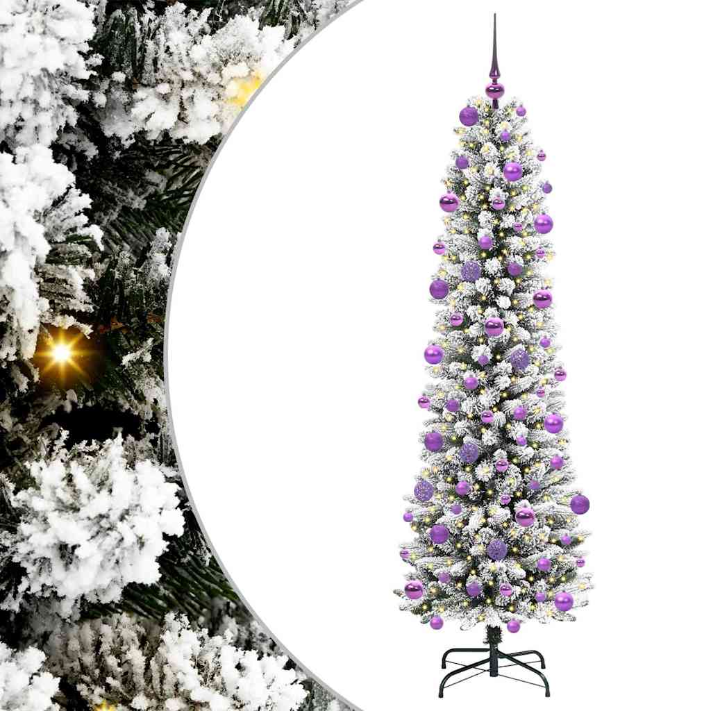Artificial Christmas Tree with 300 LEDs Green and white 210 cm
