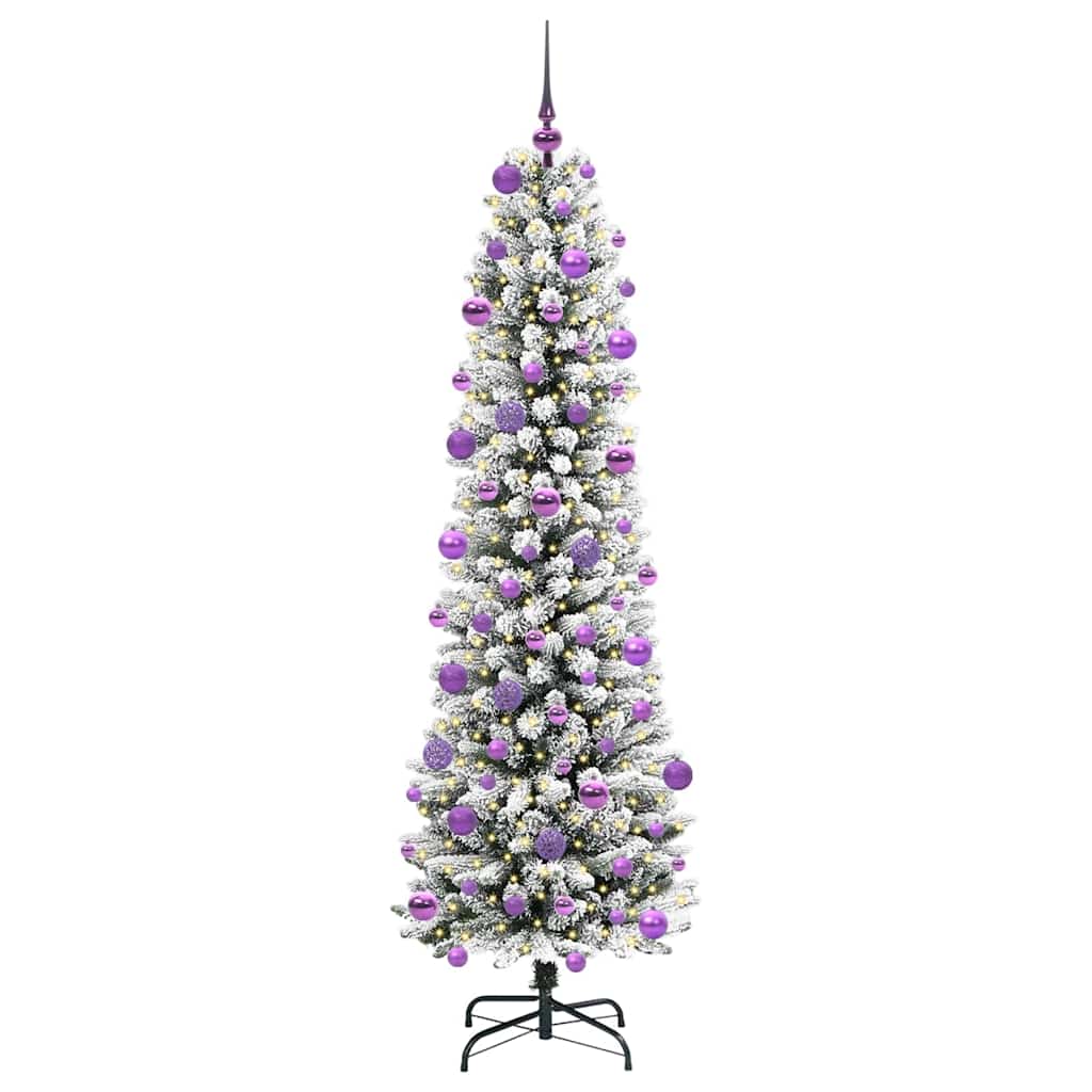 Artificial Christmas Tree with 300 LEDs Green and white 210 cm