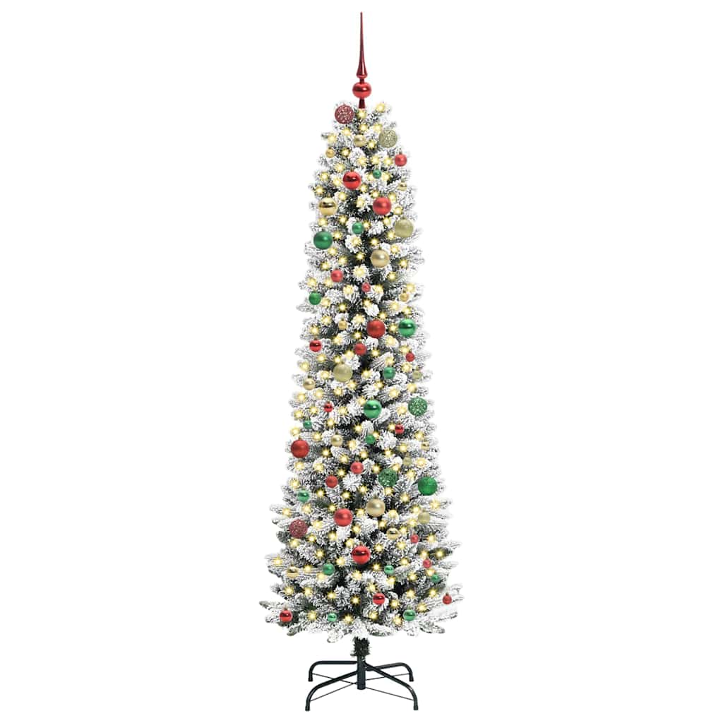 Artificial Christmas Tree with 300 LEDs Green and white 210 cm