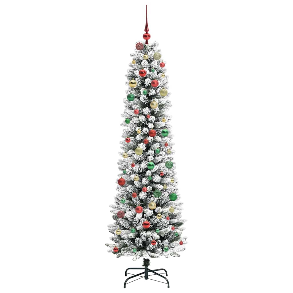 Artificial Christmas Tree with 300 LEDs Green and white 210 cm