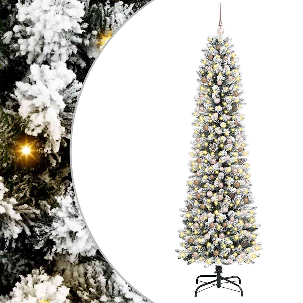 Artificial Christmas Tree with 300 LEDs with Stand White 240 cm