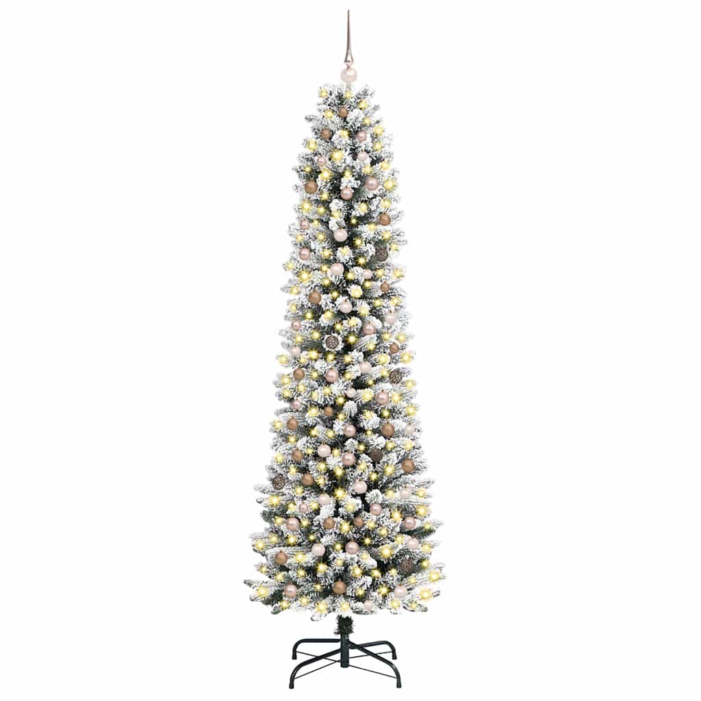 Artificial Christmas Tree with 300 LEDs with Stand White 240 cm