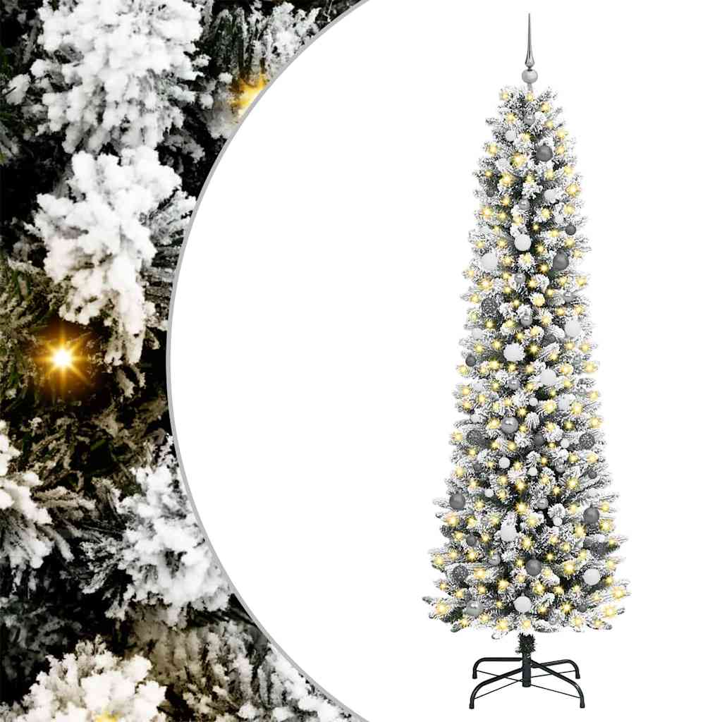 Artificial Christmas Tree with 300 LEDs with Stand White 240 cm