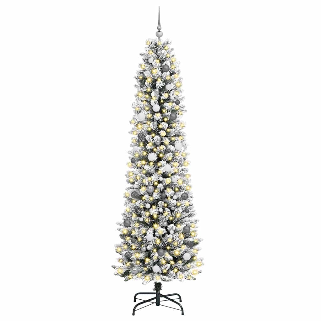 Artificial Christmas Tree with 300 LEDs with Stand White 240 cm
