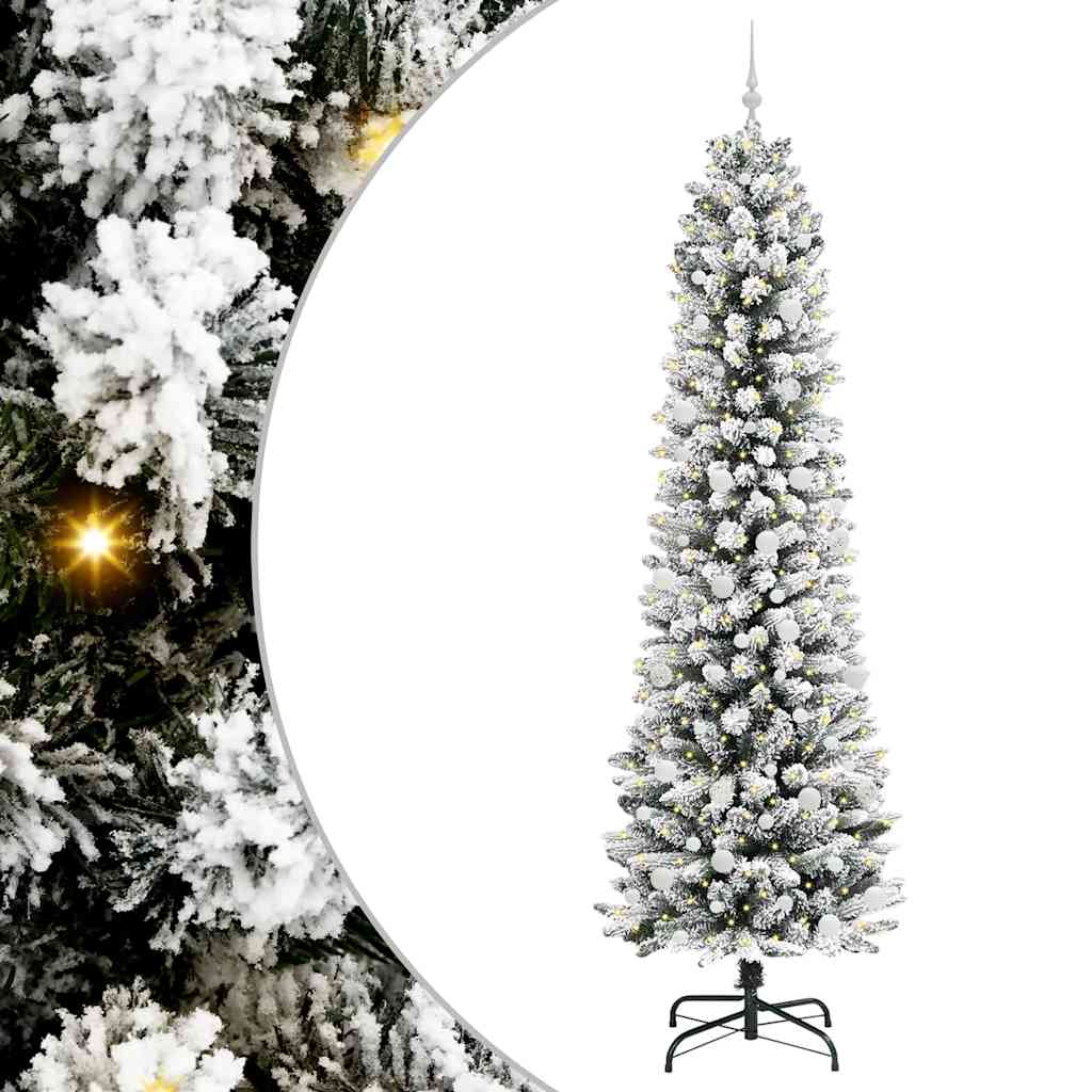 Artificial Christmas Tree with 300 LEDs Green and white 240 cm