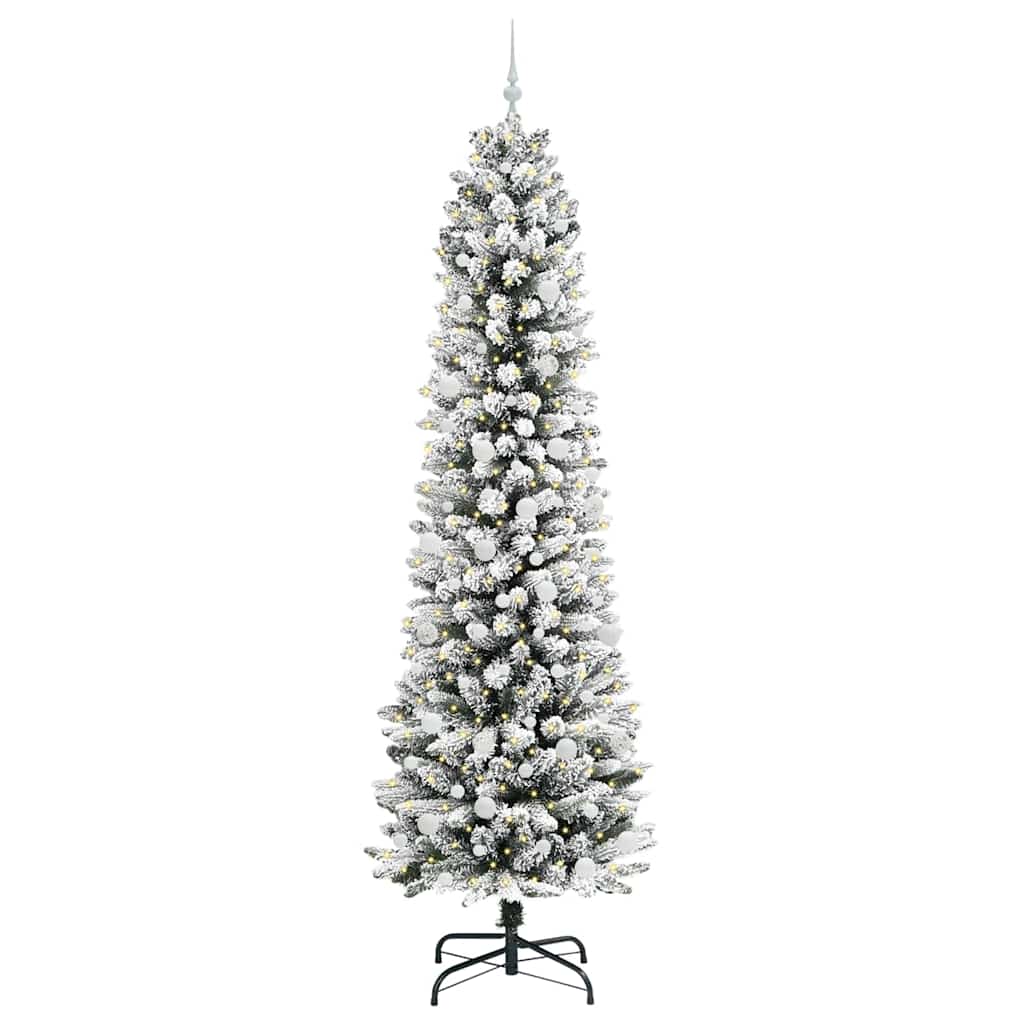 Artificial Christmas Tree with 300 LEDs Green and white 240 cm