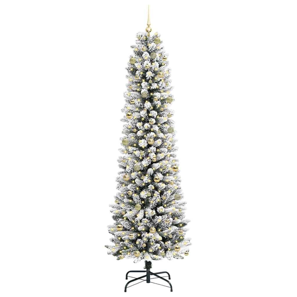 Artificial Christmas Tree with 300 LEDs Green and white 240 cm