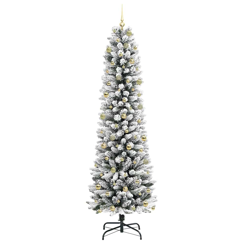Artificial Christmas Tree with 300 LEDs Green and white 240 cm