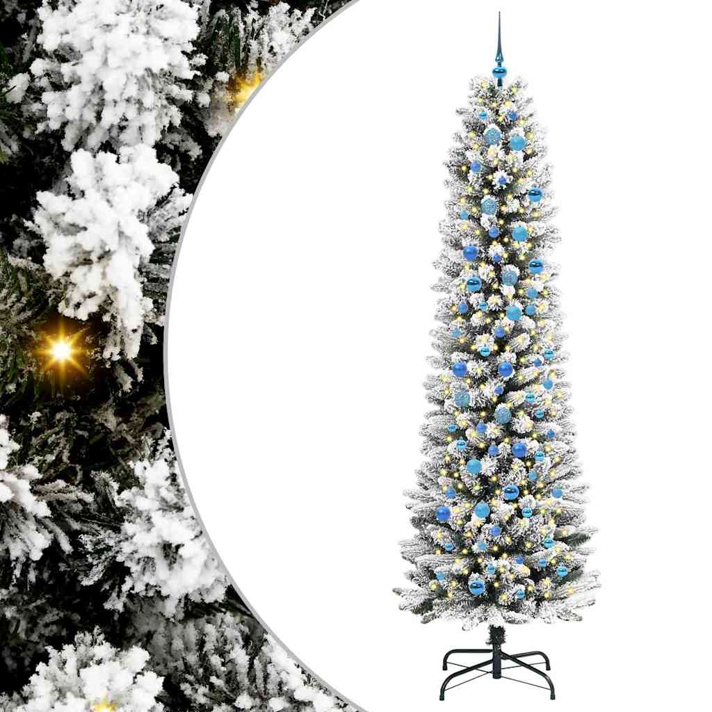 Artificial Christmas Tree with 300 LEDs Green and white 240 cm