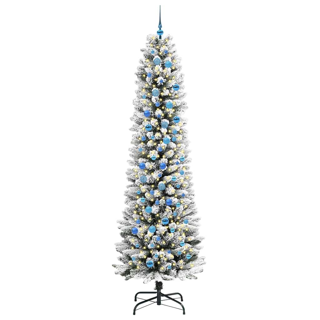 Artificial Christmas Tree with 300 LEDs Green and white 240 cm