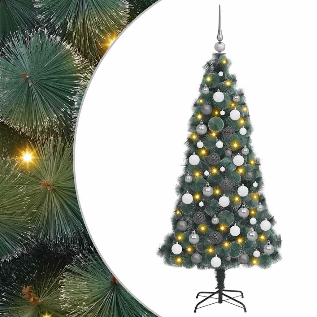 Artificial Pre-lit Christmas Tree with Ball Set Green 180 cm