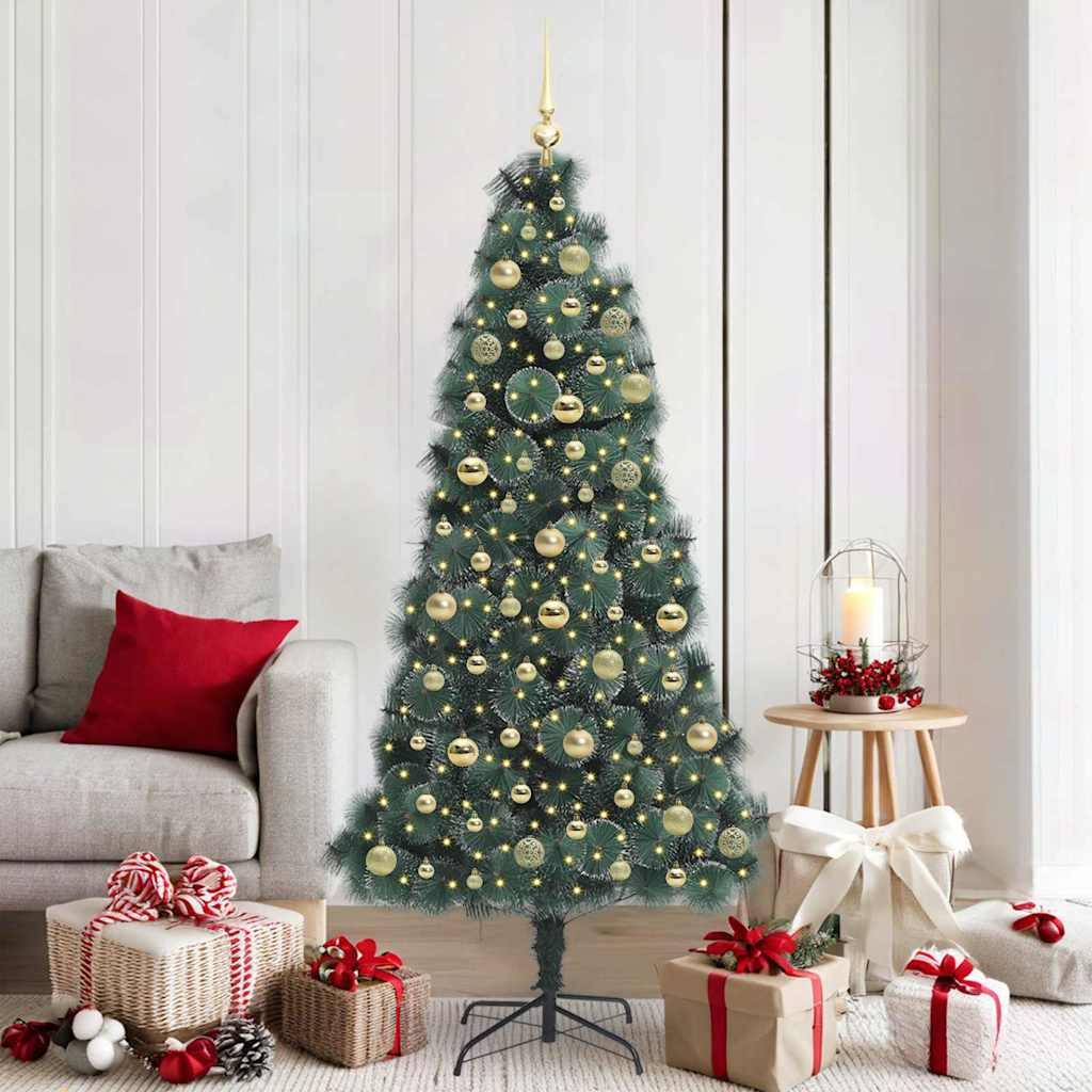 Artificial Pre-lit Christmas Tree with Ball Set Green 180 cm