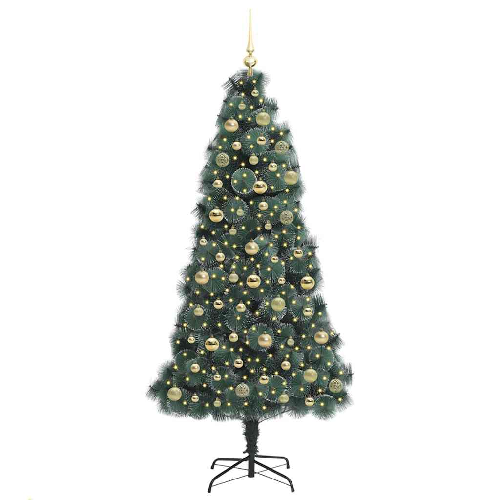Artificial Pre-lit Christmas Tree with Ball Set Green 180 cm