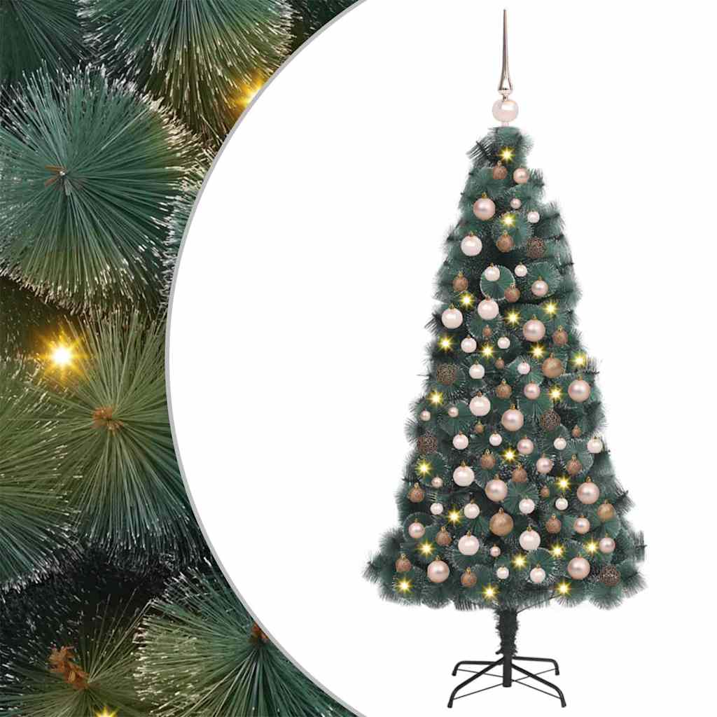 Artificial Pre-lit Christmas Tree with Ball Set Green 210 cm