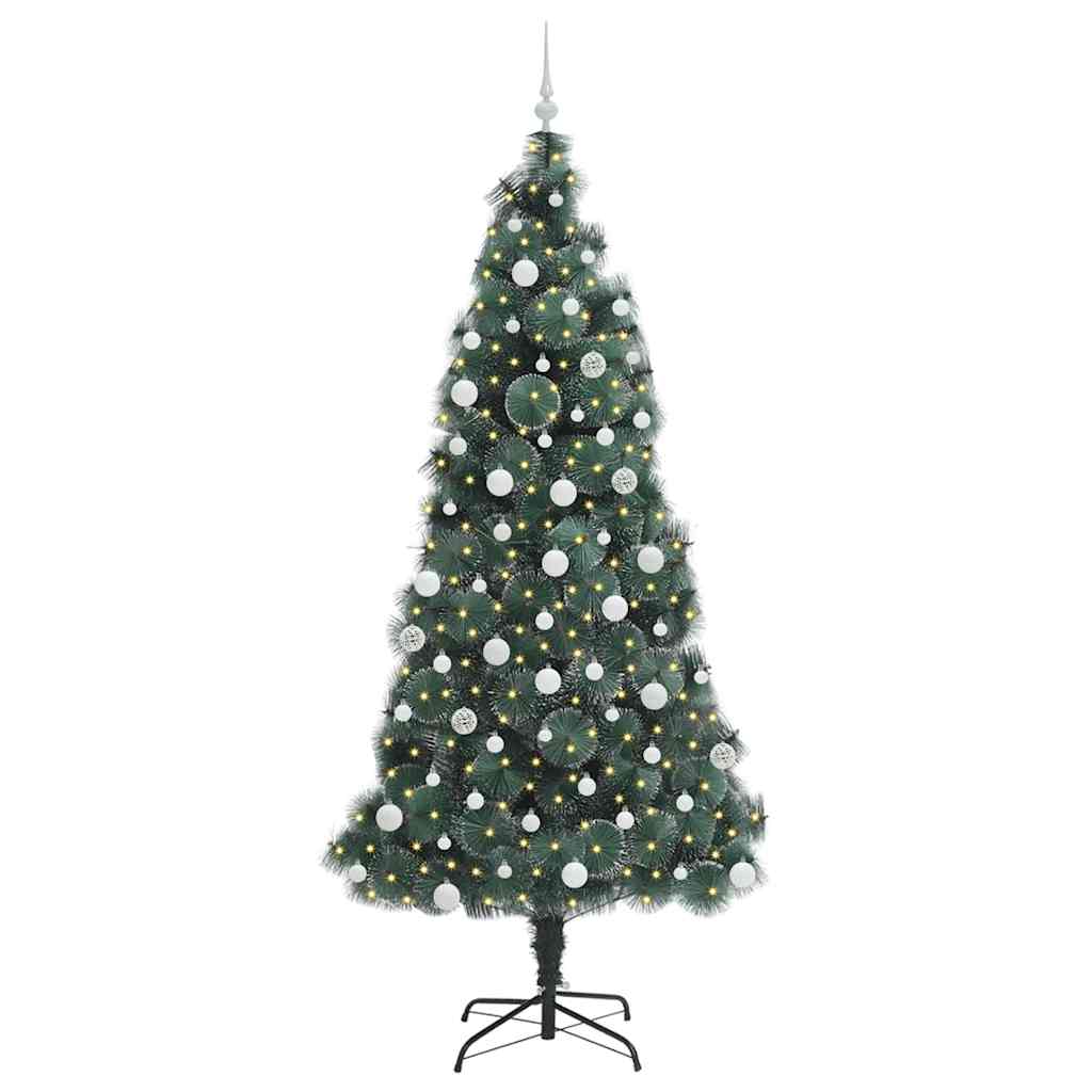 Artificial Pre-lit Christmas Tree with Ball Set Green 210 cm