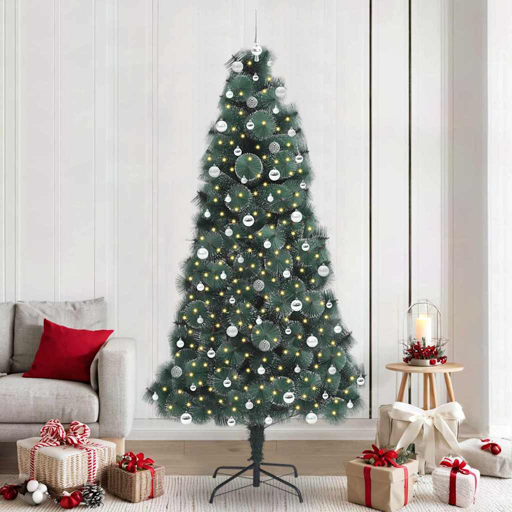 Artificial Pre-lit Christmas Tree with Ball Set Green 240 cm