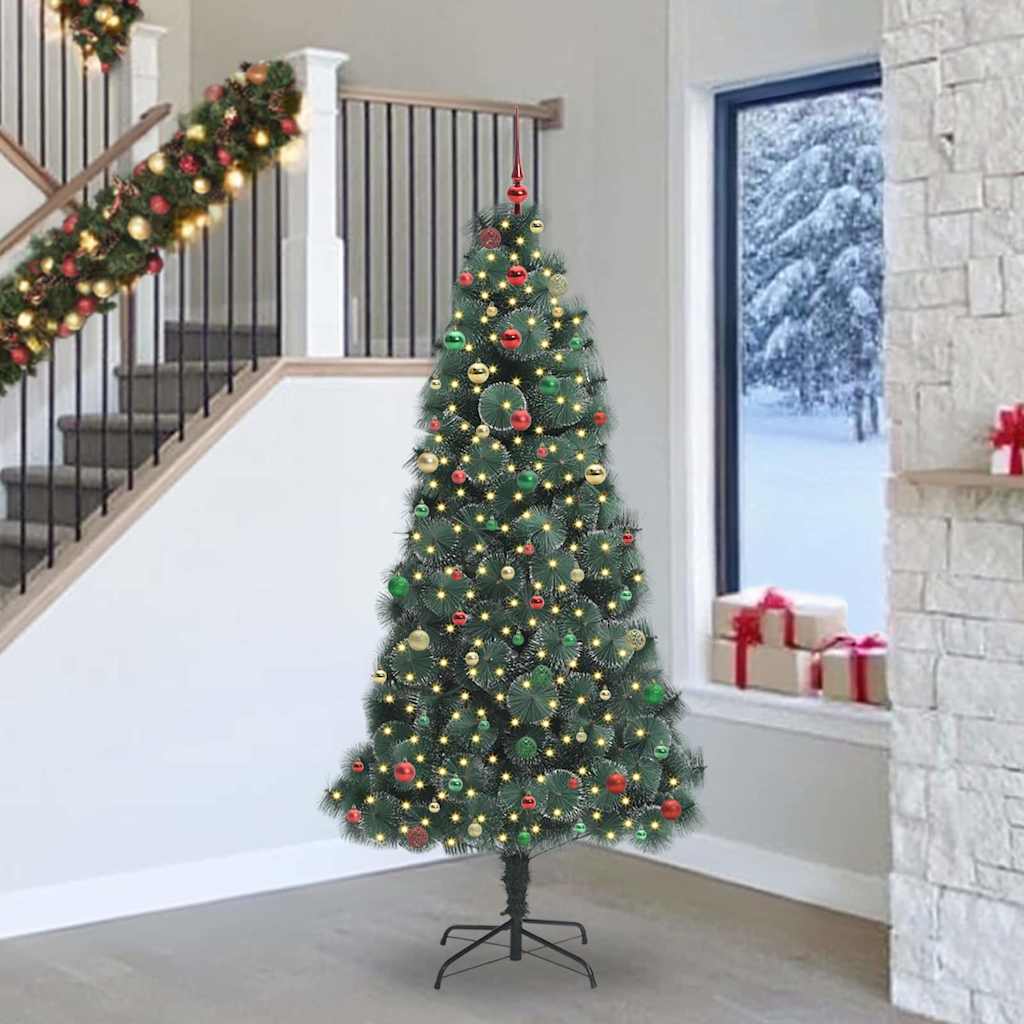 Artificial Pre-lit Christmas Tree with Ball Set Green 240 cm