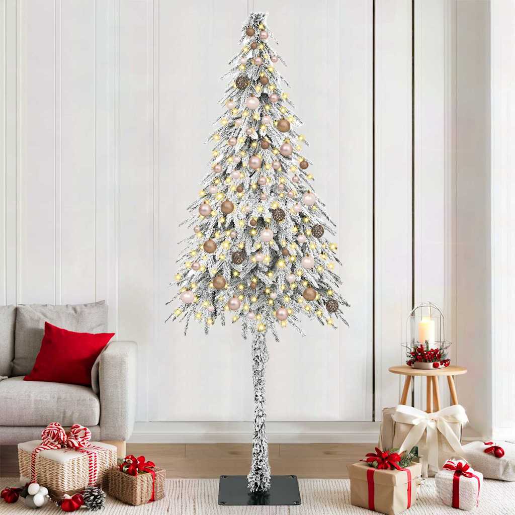 Christmas Tree with 300 LEDs White 210 cm PE and Steel