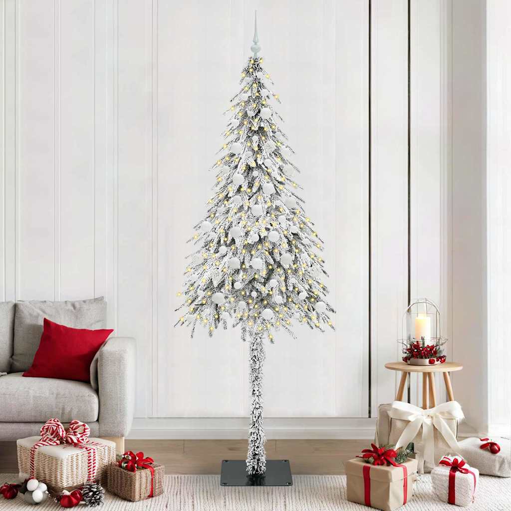 Christmas Tree with 300 LEDs White 210 cm PE and Steel
