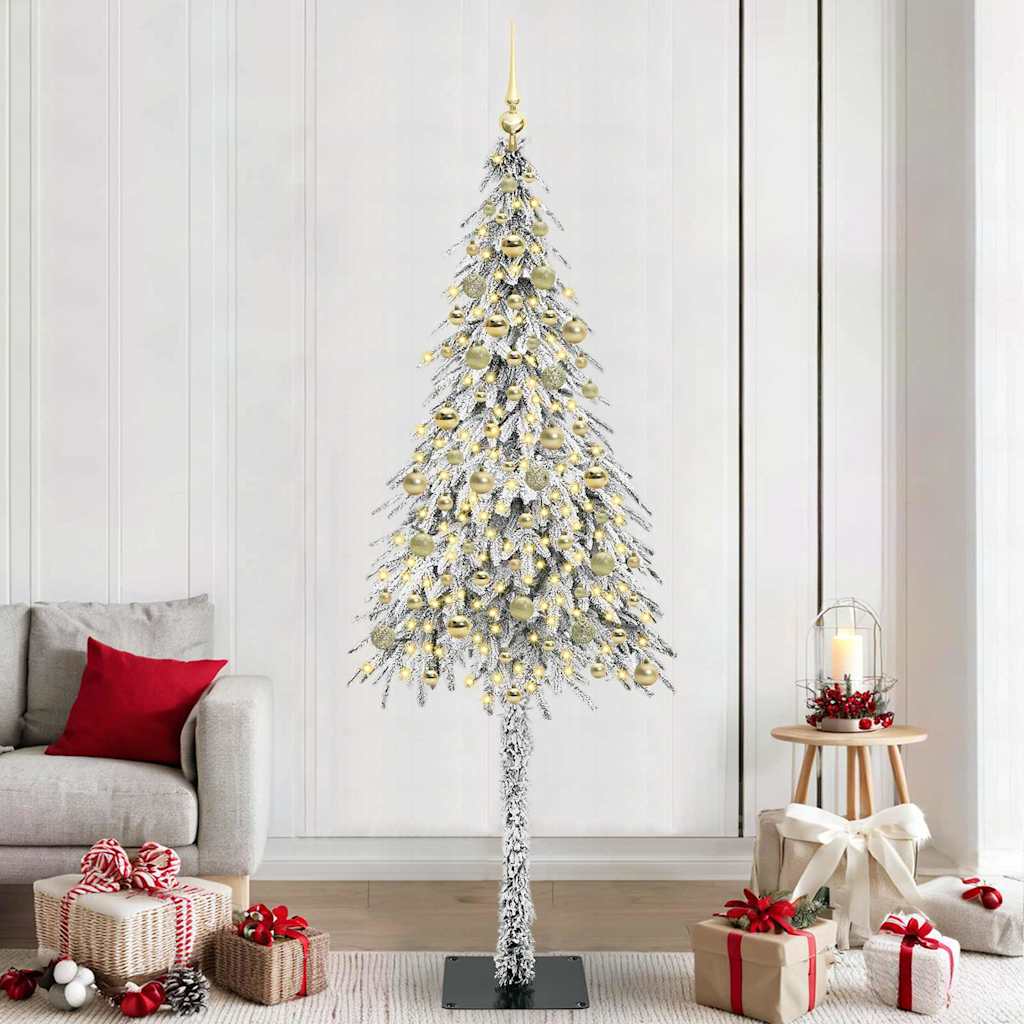 Christmas Tree with 300 LEDs White 210 cm PE and Steel