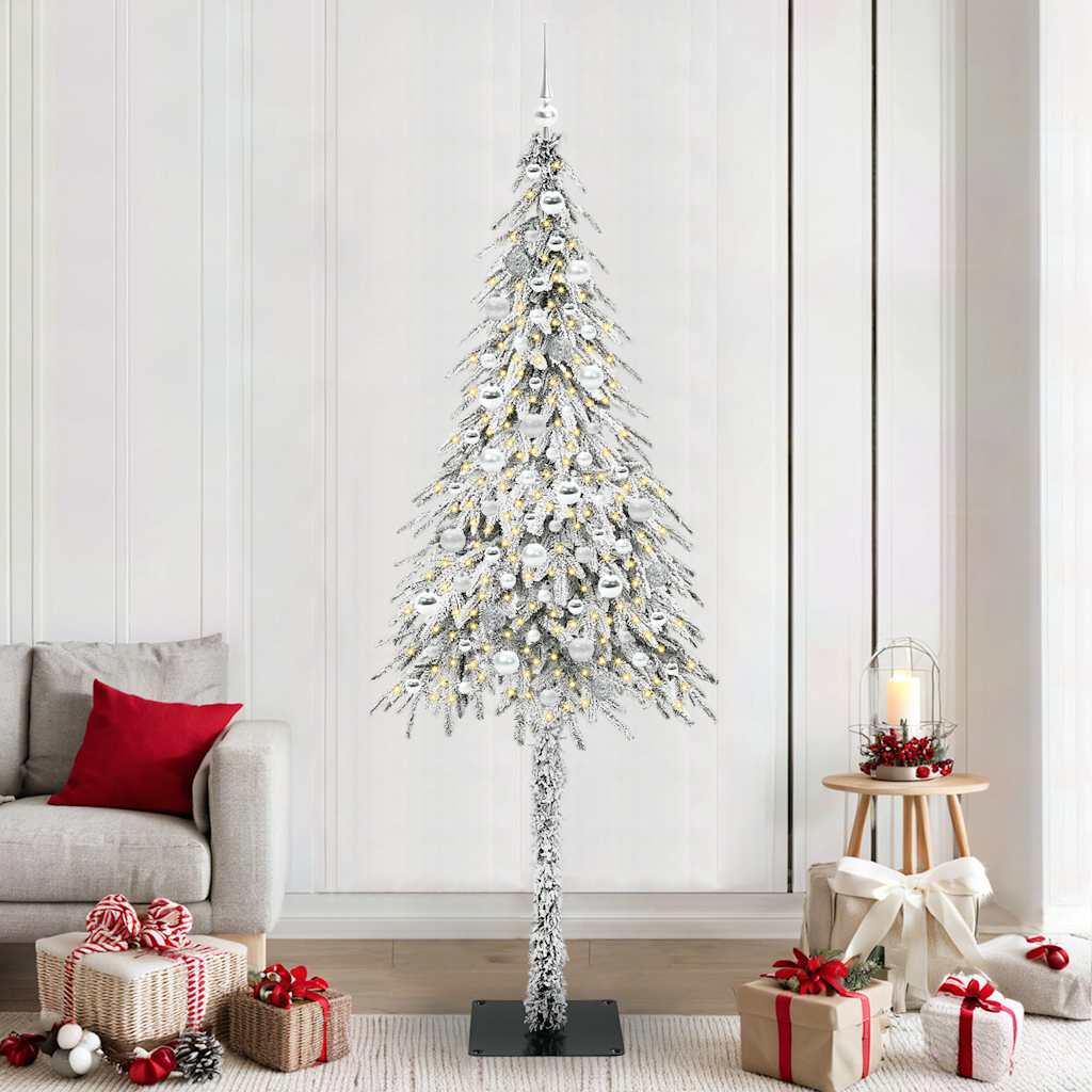 Christmas Tree with 300 LEDs White 210 cm PE and Steel
