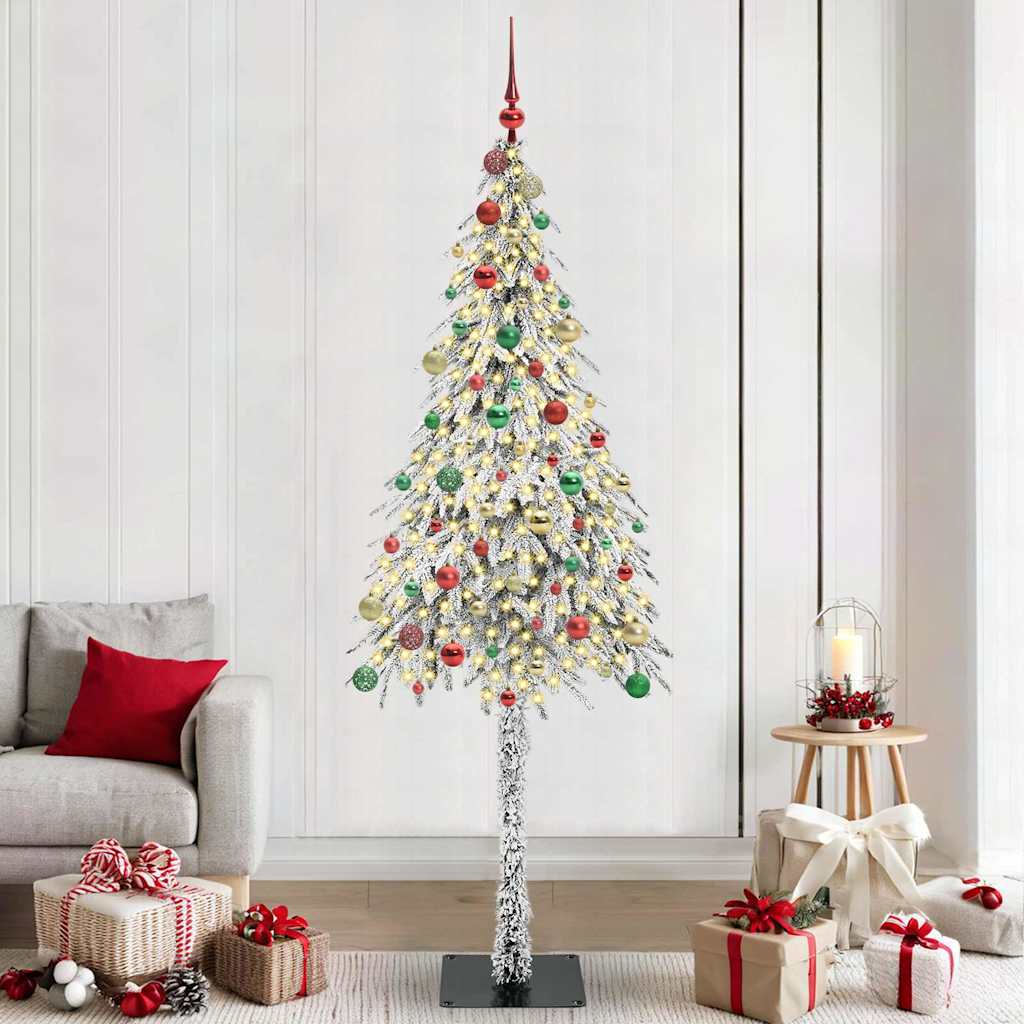 Christmas Tree with 300 LEDs White 210 cm PE and Steel