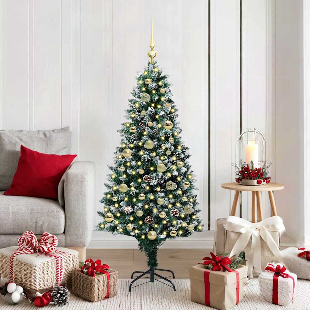 Artificial Christmas Tree with 150 LEDs with Stand Green 150 cm