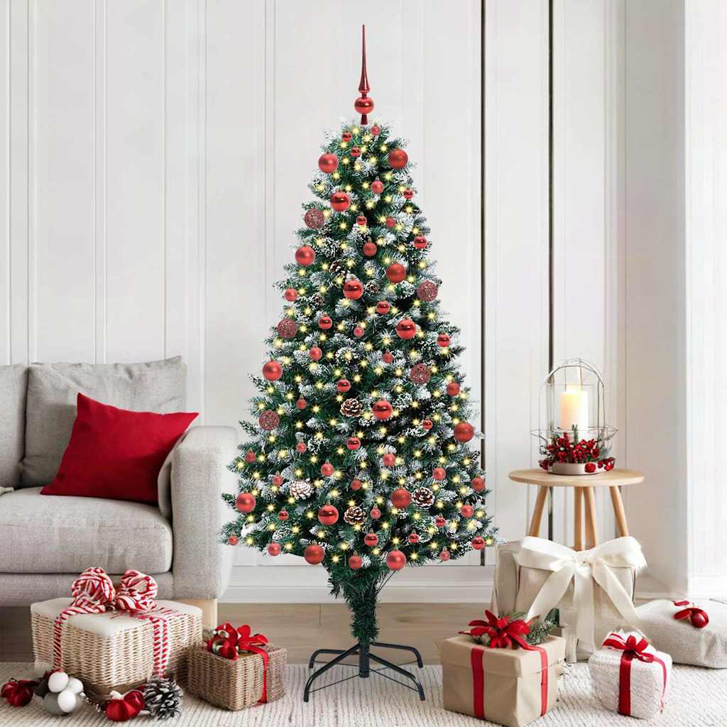 Artificial Christmas Tree with 300 LEDs with Stand Green 180 cm