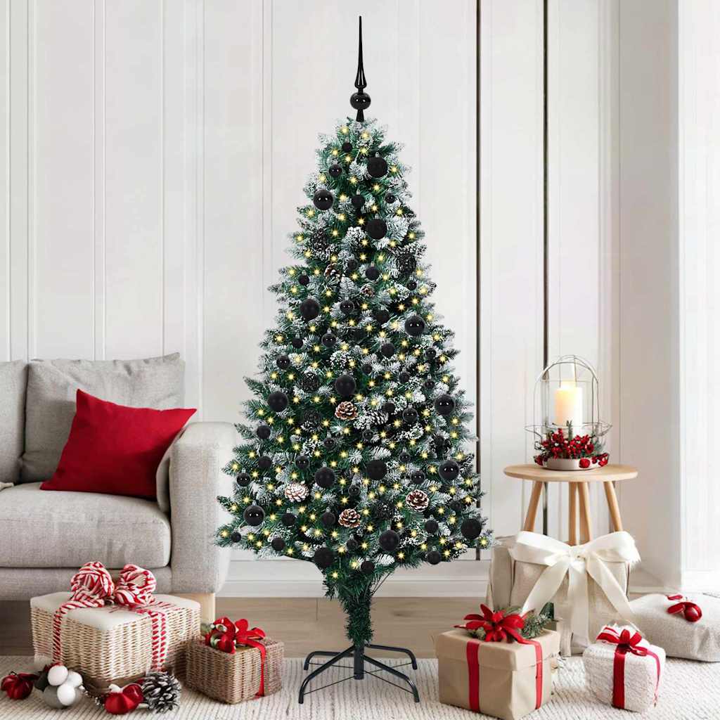 Artificial Christmas Tree with 300 LEDs with Stand Green 180 cm